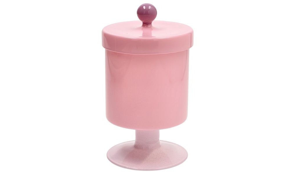 Barattolo Alzata h 17 cm Vetro Rosa - Andrea Fontebasso