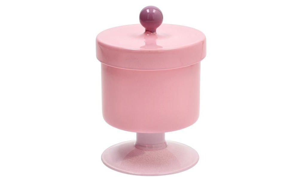 Barattolo Alzata h 15 cm Vetro Rosa - Andrea Fontebasso