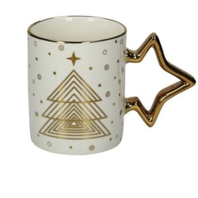 Mug con manico 330 cc Albero New Bone China Oro - Andrea Fontebasso