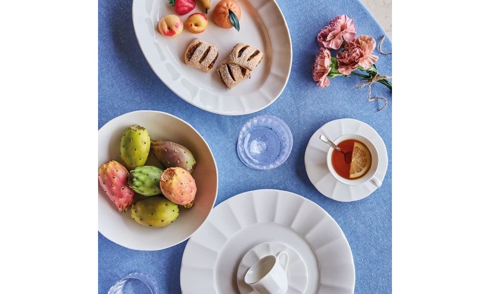 Confezione 4 tazze the con piatto New Bone China Bianco - Andrea Fontebasso