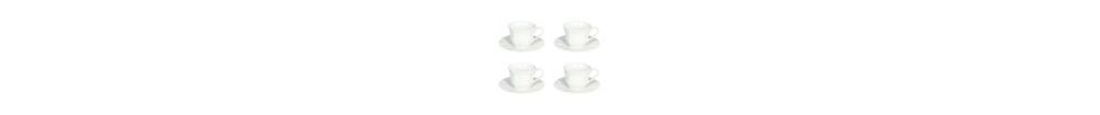 Confezione 4 tazze the con piatto New Bone China Bianco - Andrea Fontebasso