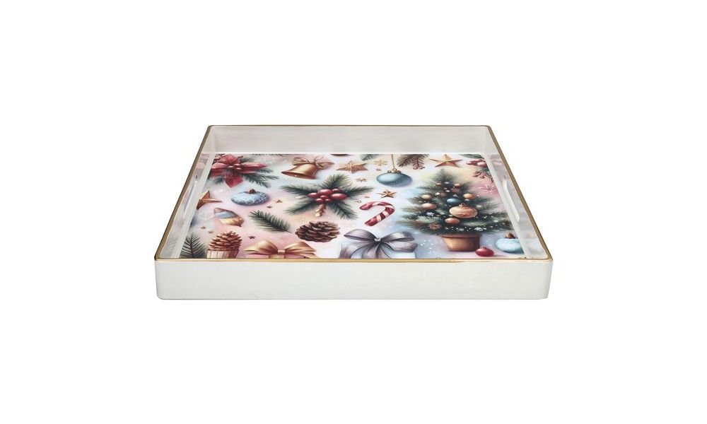 Vassoio 35 x 35 cm Party Time Polipropilene Multicolor - Andrea Fontebasso
