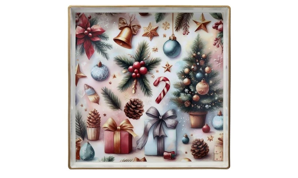 Vassoio 35 x 35 cm Party Time Polipropilene Multicolor - Andrea Fontebasso