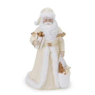Henriette - Babbo Natale - Resina - Bianco E Oro