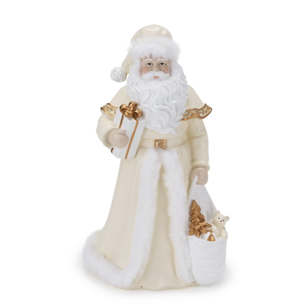 Henriette - Babbo Natale - Resina - Bianco E Oro
