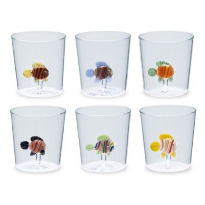 Henriette - Set Bicchieri Rainbowfish - Borosilicato - Multicolor