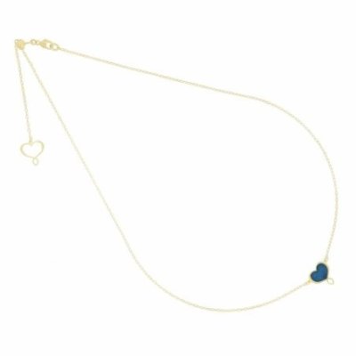 Maman Et Sophie - Girocollo Cuore - Smalto Blu - Argento