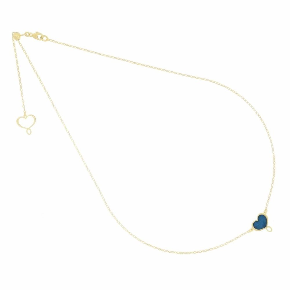 Maman Et Sophie - Girocollo Cuore - Smalto Blu - Argento