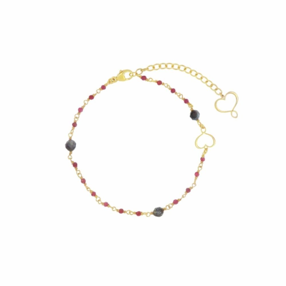 Maman Et Sophie - Bracciale Rosario - Rubino E Acquamarina