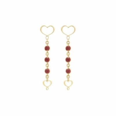 Maman Et Sophie - Orecchini Smalto Bordeaux - Argento