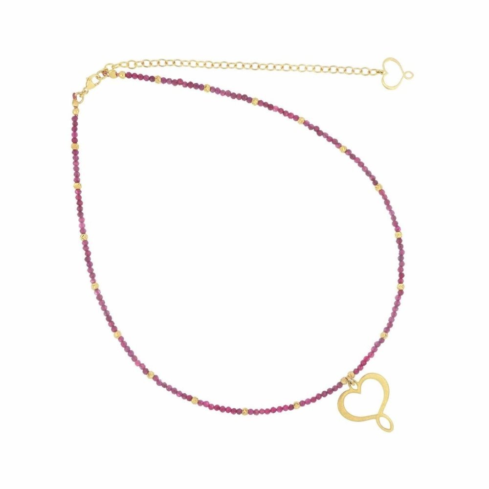 Maman Et Sophie - Girocollo Rubini - Argento 925 - Oro
