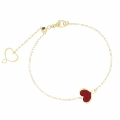Maman Et Sophie - Bracciale Cuore - Smalto Bordeaux