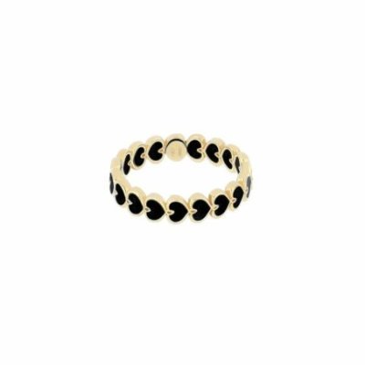 Maman Et Sophie - Anello Smalto Nero - Argento
