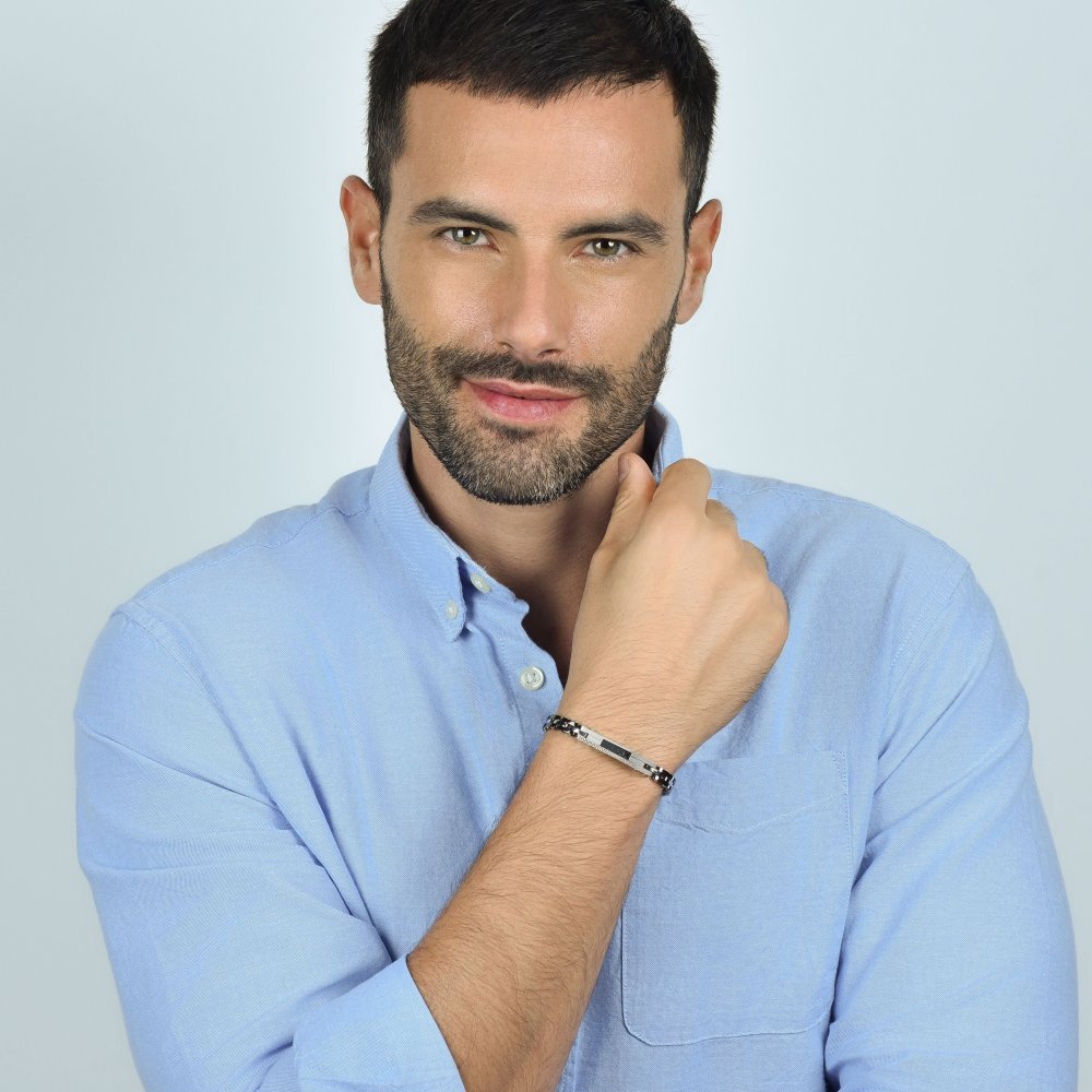 Luca Barra - Bracciale Uomo - Acciaio E Ceramica