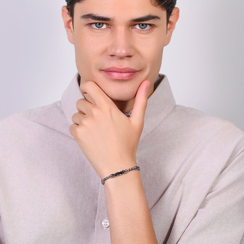 Luca Barra - Bracciale Uomo - Acciaio E Ceramica