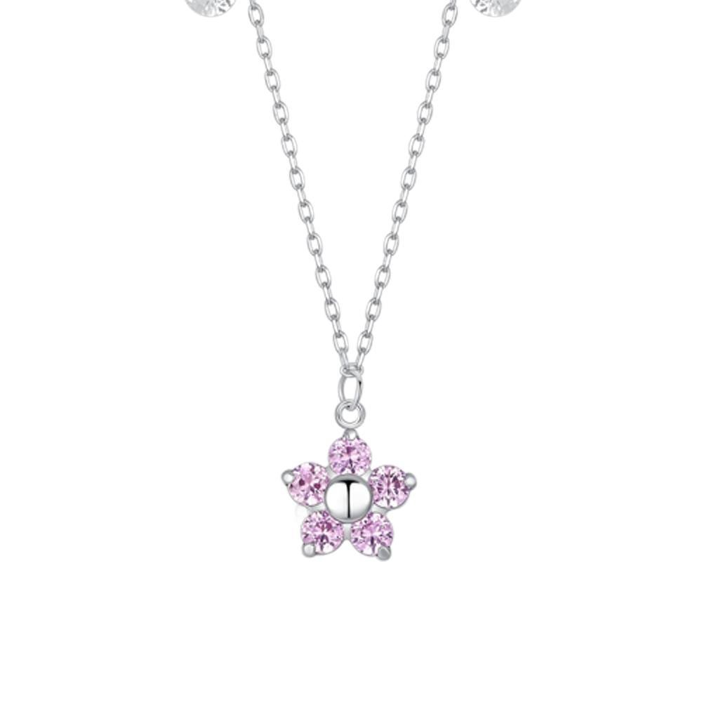 Luca Barra - Collana Fiore - Acciaio - Zircone Magenta Luca Barra - Collana Fiore - Acciaio - Zircone Magenta
