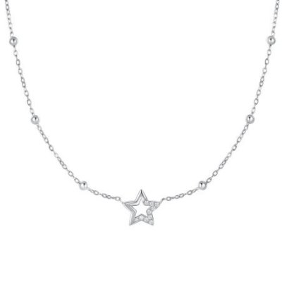Luca Barra - Collana Stella - Acciaio - Zircone