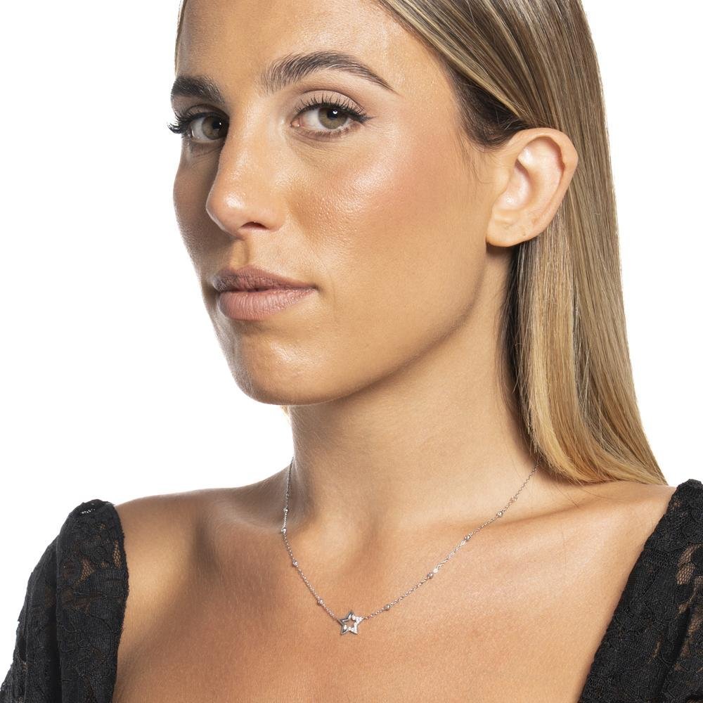Luca Barra - Collana Stella - Acciaio - Zircone
