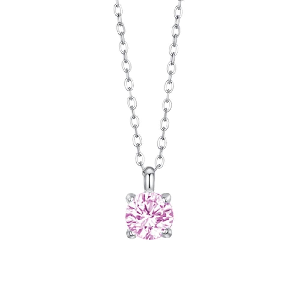 Luca Barra - Collana Donna - Acciaio - Zircone Rosa