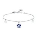 Luca Barra - Bracciale Fiore - Acciaio - Zircone Blu