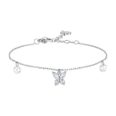 Luca Barra - Bracciale Farfalla - Acciaio - Zircone