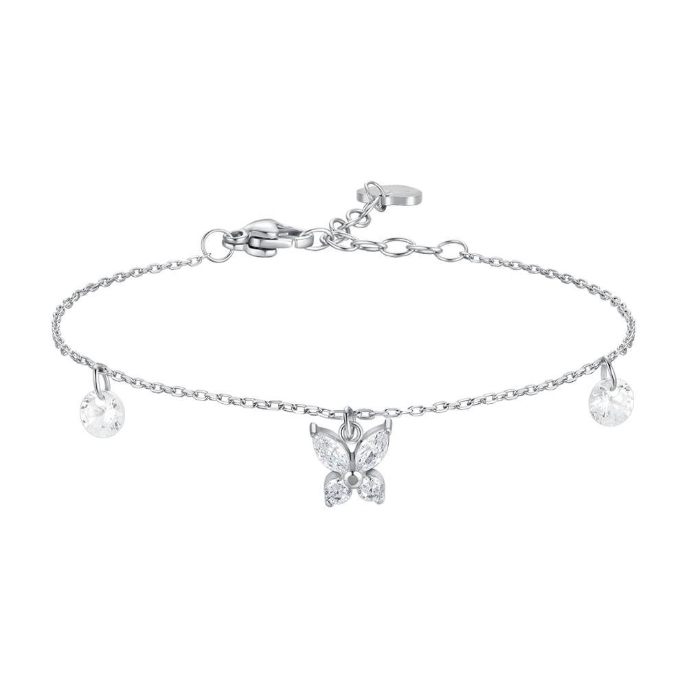 Luca Barra - Bracciale Farfalla - Acciaio - Zircone