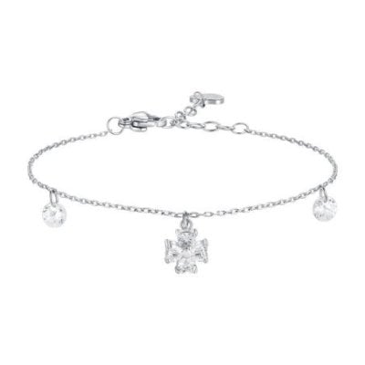 Luca Barra - Bracciale Quadrifoglio - Zircone Bianco