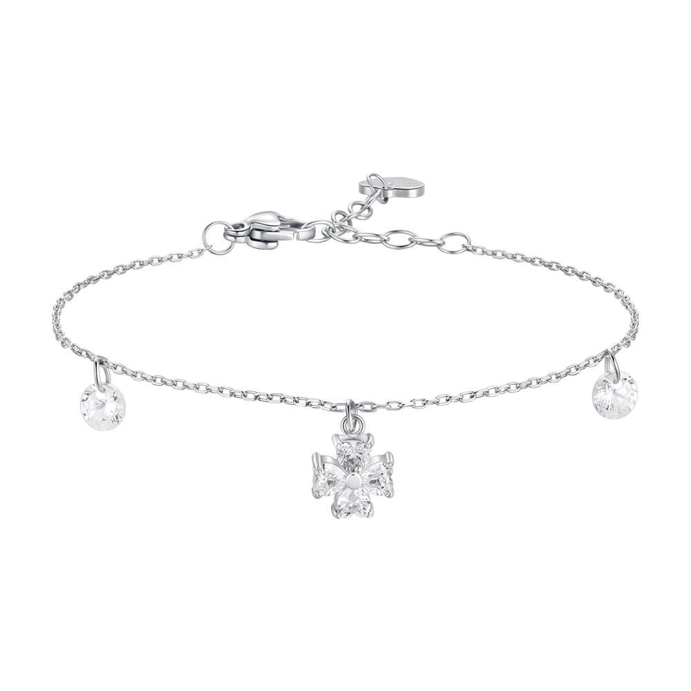 Luca Barra - Bracciale Quadrifoglio - Zircone Bianco