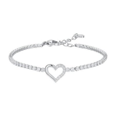 Luca Barra - Bracciale Tennis - Acciaio - Cuore