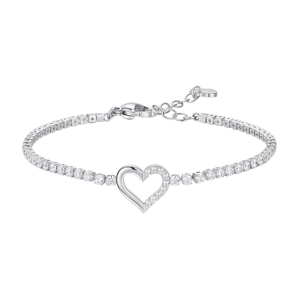 Luca Barra - Bracciale Tennis - Acciaio - Cuore