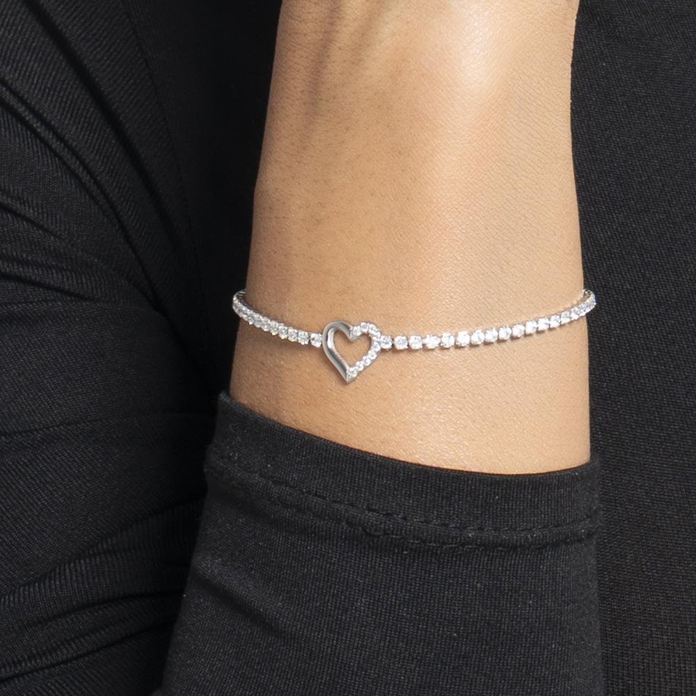 Luca Barra - Bracciale Tennis - Acciaio - Cuore