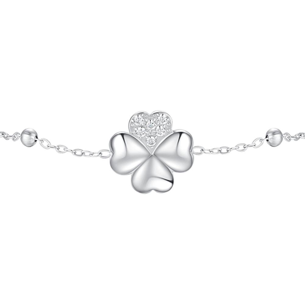 Luca Barra - Bracciale Quadrifoglio - Acciaio - Zircone