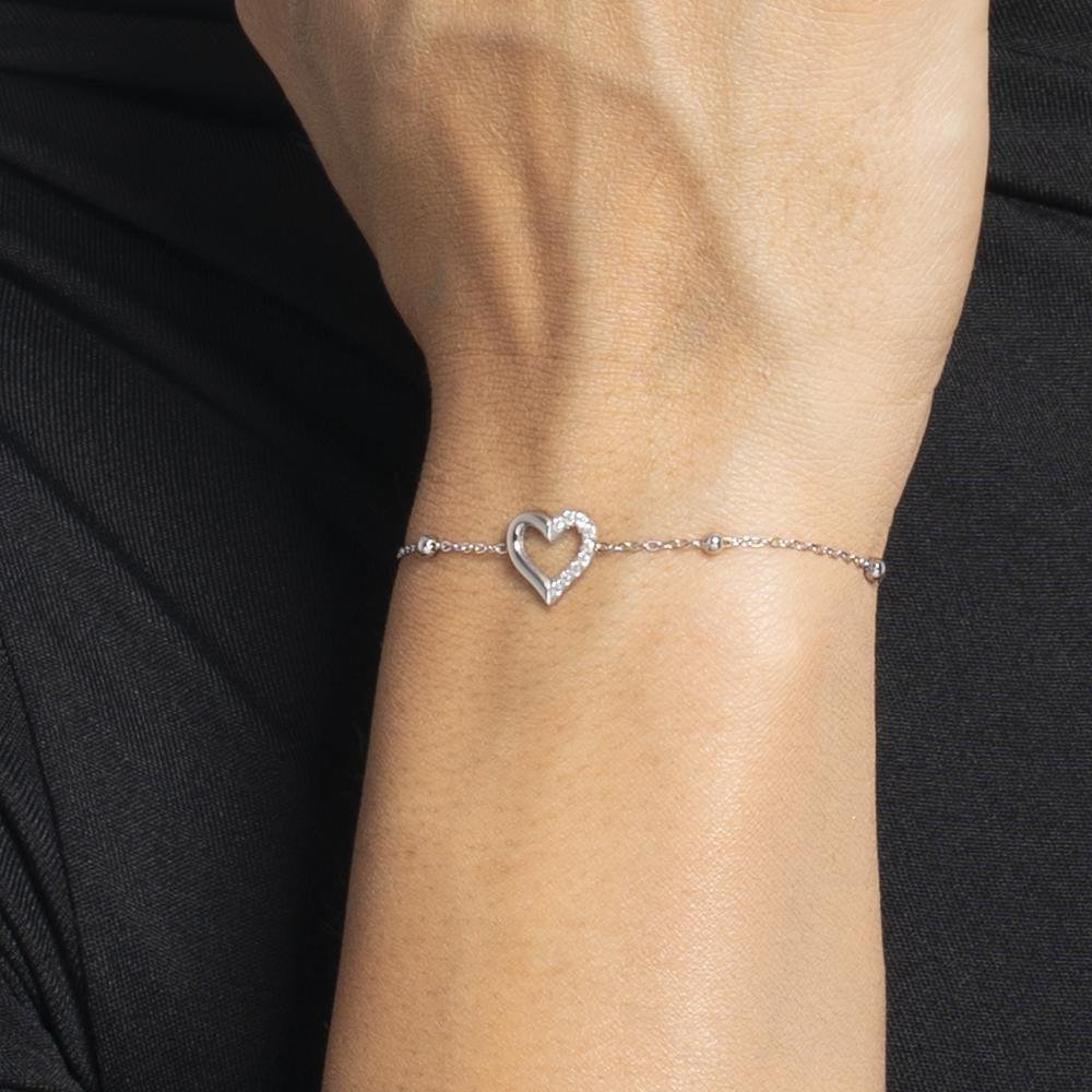 Luca Barra - Bracciale Cuore - Acciaio - Zircone