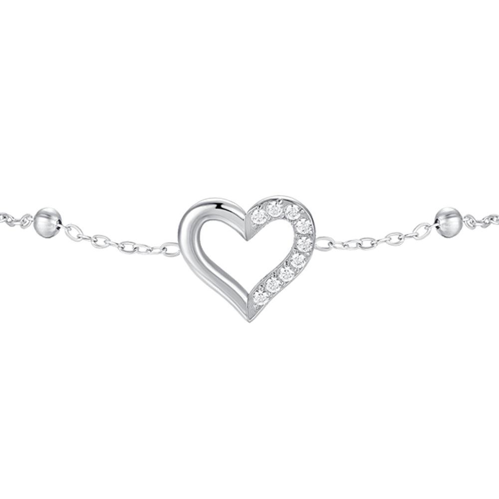Luca Barra - Bracciale Cuore - Acciaio - Zircone