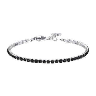Luca Barra - Bracciale Tennis - Acciaio - Zirconi Neri