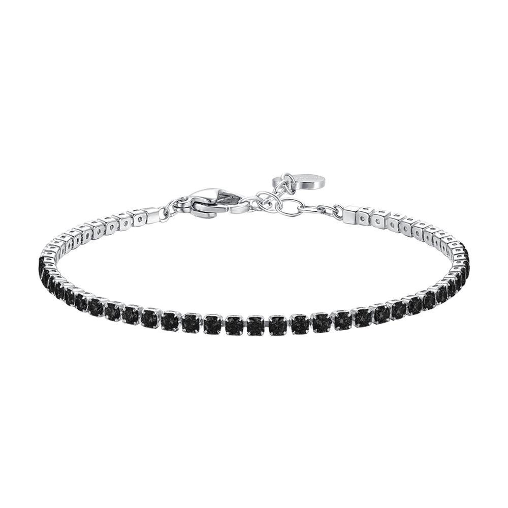 Luca Barra - Bracciale Tennis - Acciaio - Zirconi Neri