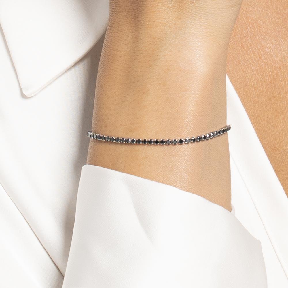Luca Barra - Bracciale Tennis - Acciaio - Zirconi Neri