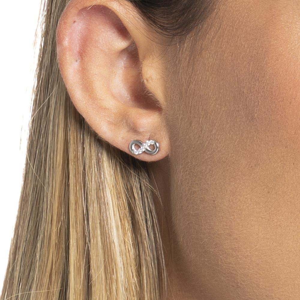 Luca Barra - Mono Orecchino Infinito - Acciaio - Zircone