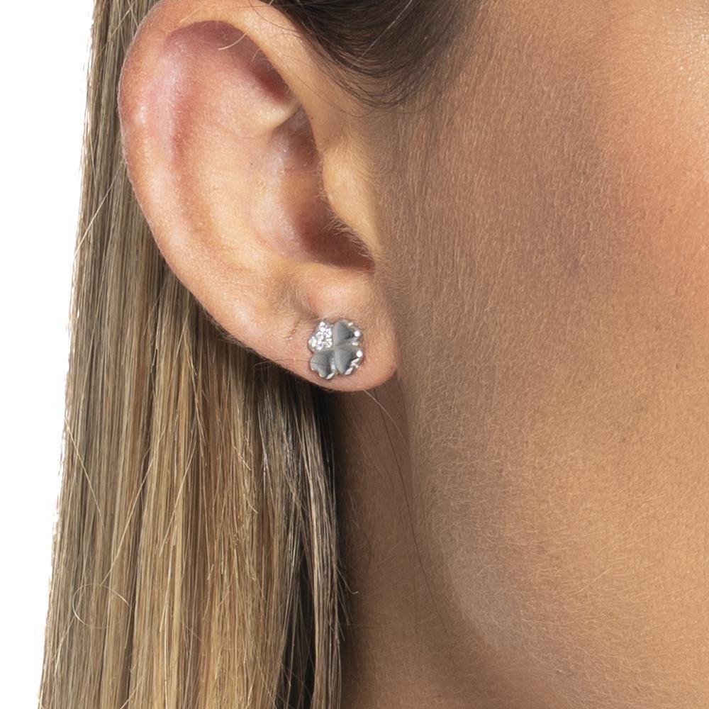 Luca Barra - Mono Orecchino Quadrifoglio - Acciaio