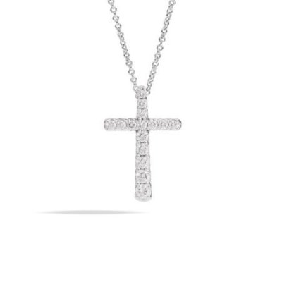 Recarlo - Collana Croce - Oro Bianco - Diamanti