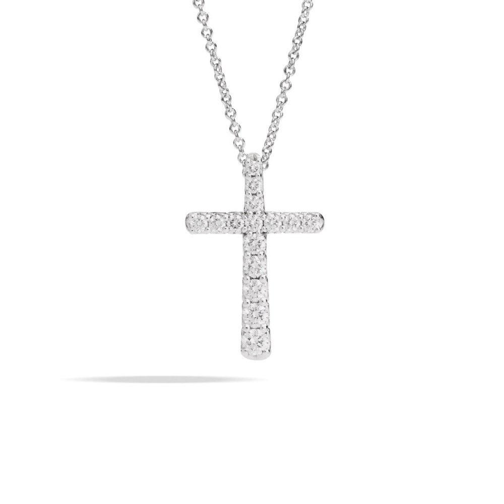 Recarlo - Collana Croce - Oro Bianco - Diamanti