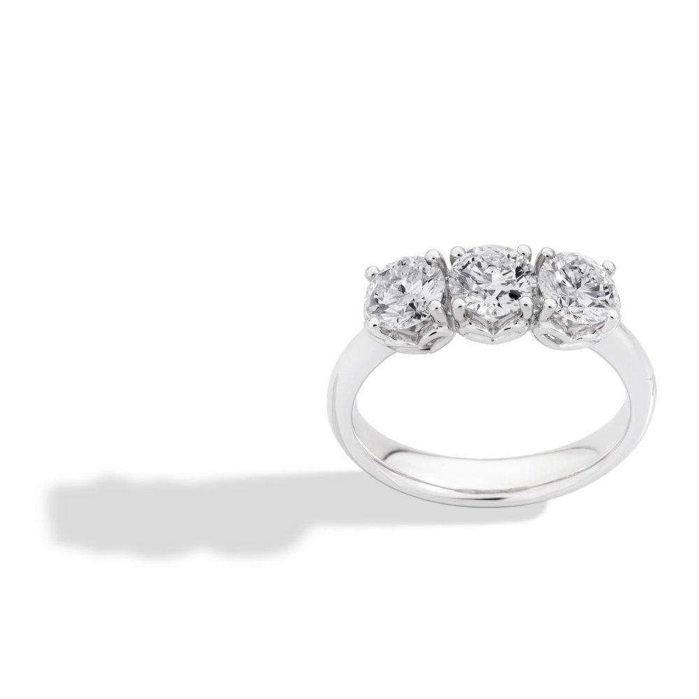 Recarlo - Anello Tre Pietre - Oro Bianco