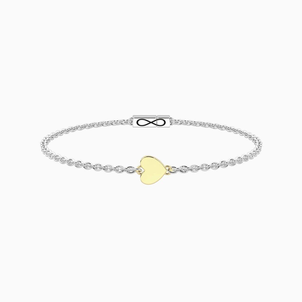 Kidult - Bracciale Cuore Oro 9Kt - Unisex - Acciaio
