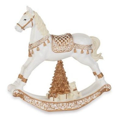 Cartai Bassanesi - Cavallo A Dondolo - Bianco/Oro - L.180Xh.190 Mm