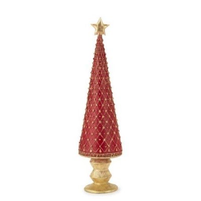 Henriette - Albero Rombi H.43Cm - Rosso - Resina
