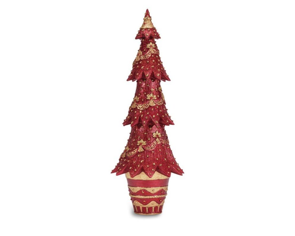 Henriette - Albero H.43Cm - Rosso - Fiori Oro Henriette - Albero H.43Cm - Rosso - Fiori Oro