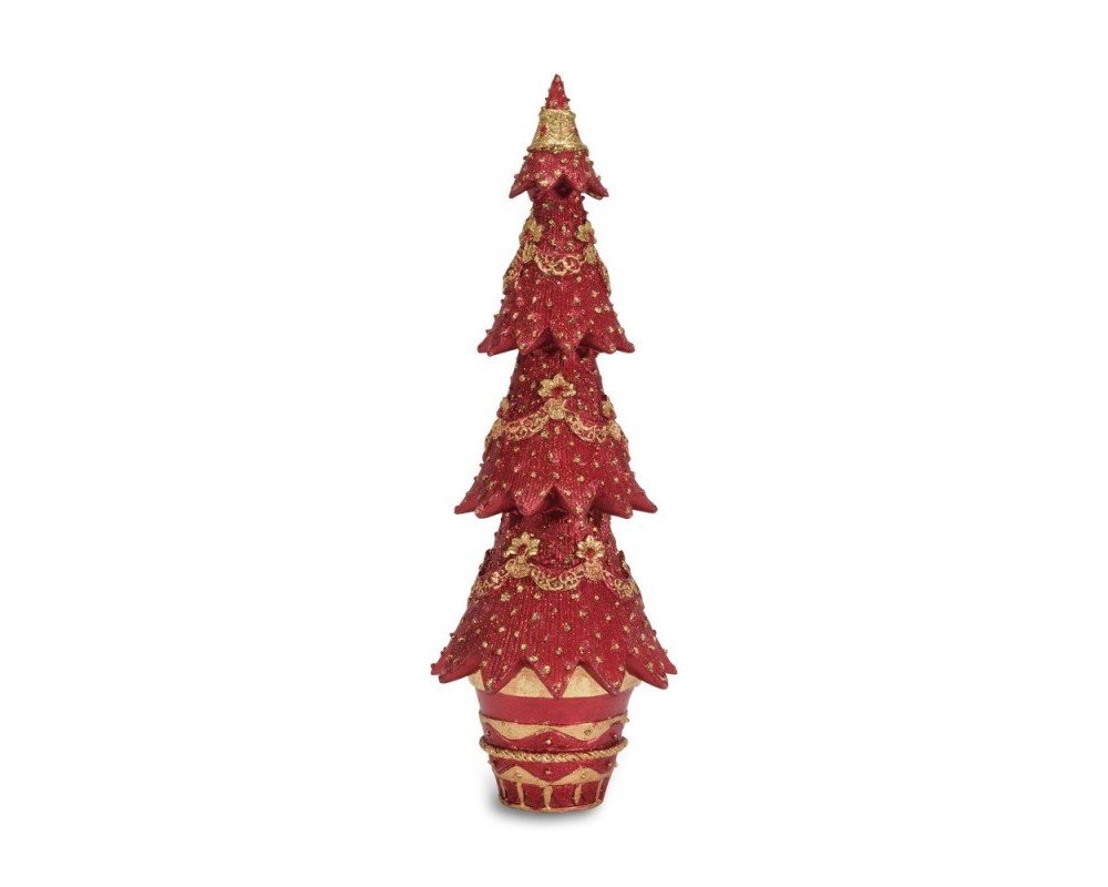 Henriette - Albero H.32,5Cm - Rosso - Fiori Oro Henriette - Albero H.32,5Cm - Rosso - Fiori Oro