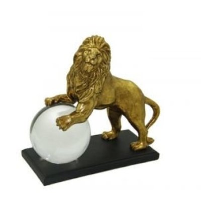 Royal Family - Leone Con Sfera - Cristallo - Base