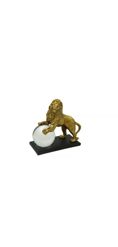 Royal Family - Leone Con Sfera - Cristallo - Base