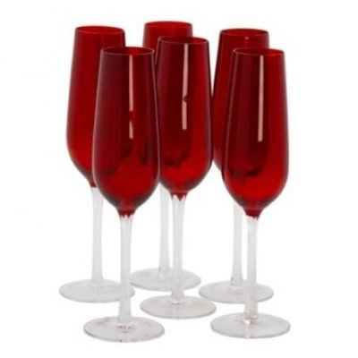 Royal Family - Set 6 Flut - Bicchieri Rossi - Art 0487600